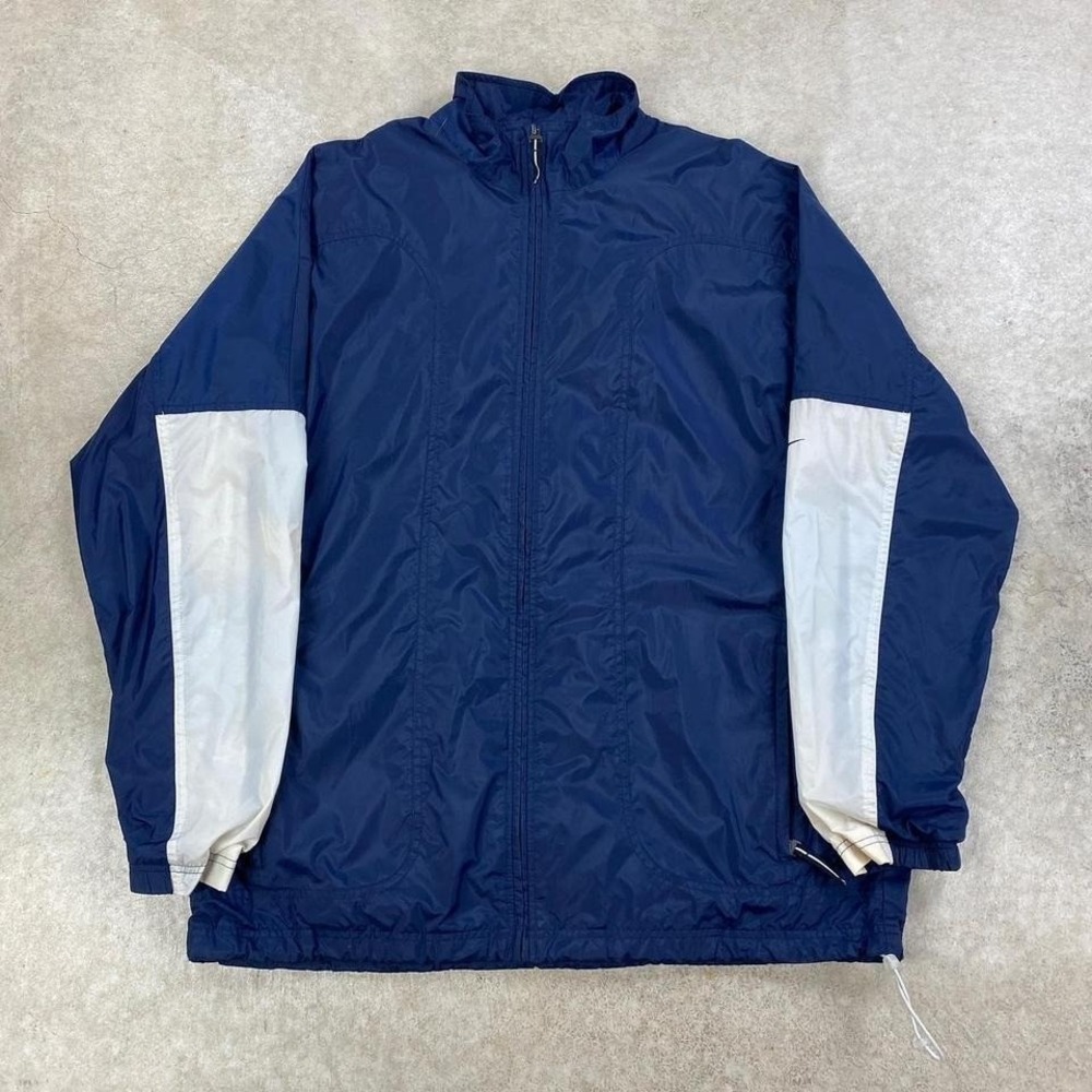 Vintage Y2K‎ Nike Track Jacket Size XL Navy Blue Full Zip Nylon